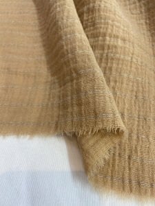 Sütlü Kahve Müslin Kumaş Kendinden Çizgili