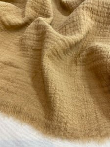 Sütlü Kahve Müslin Kumaş Kendinden Çizgili