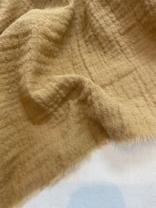 Sütlü Kahve Müslin Kumaş Kendinden Çizgili