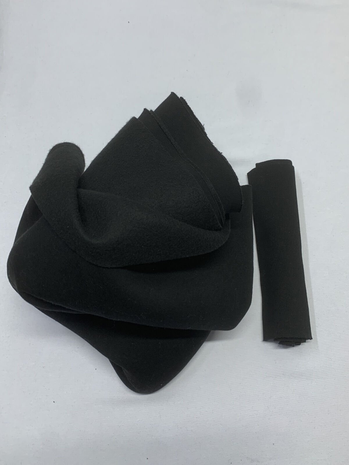 Ribanalı Şardonlu 3 İplik Kumaş, Parça 95x180 cm Siyah