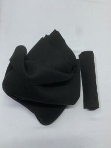 Ribanalı Şardonlu 3 İplik Kumaş, Parça 95x180 cm Siyah