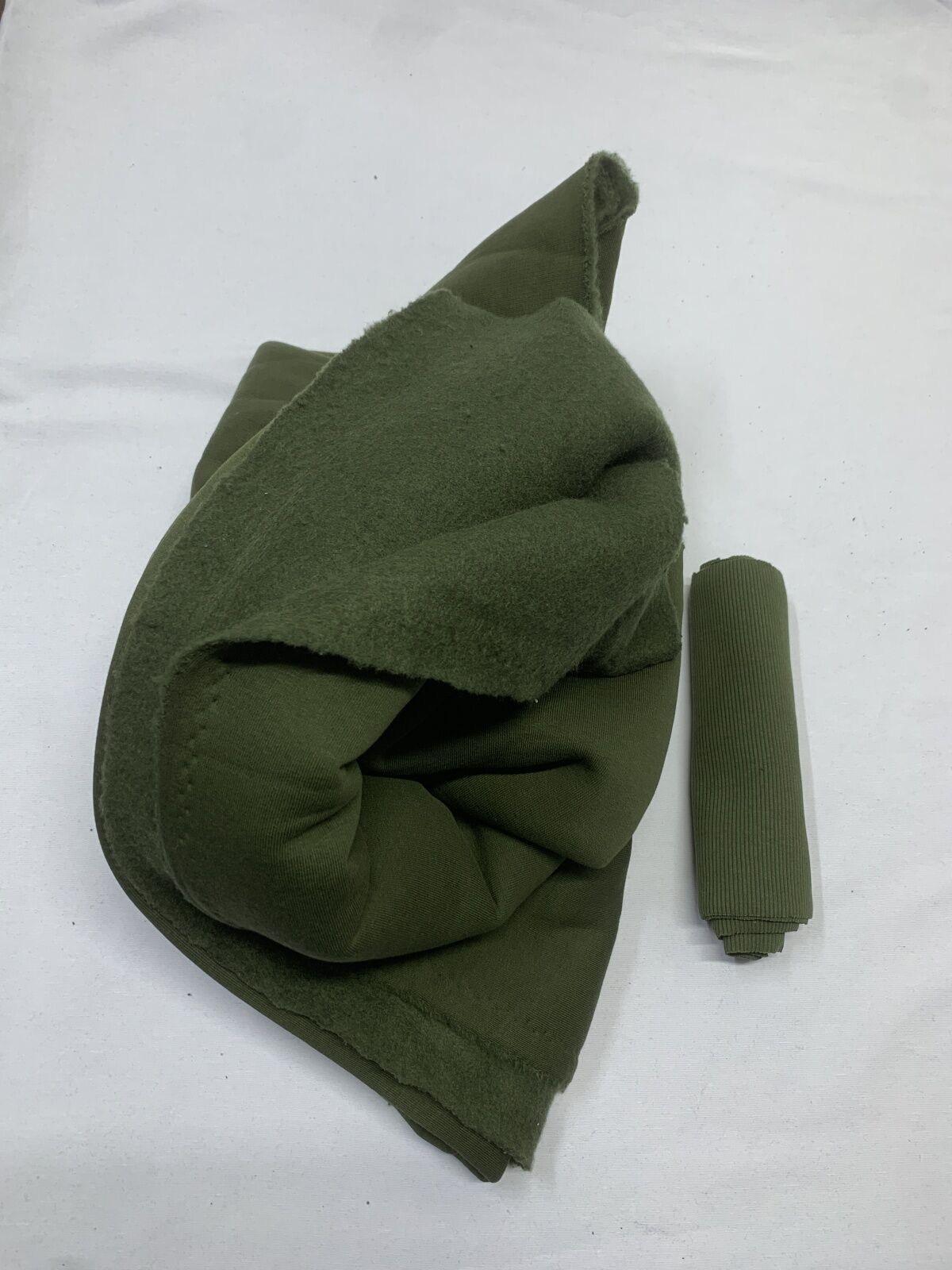 Ribanalı Şardonlu 3 İplik Kumaş, Parça 80x180 cm Haki