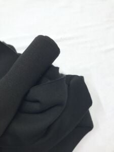 Ribanalı Şardonlu 3 İplik Kumaş, Parça 100x180 cm Siyah