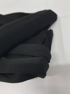 Ribanalı Diz Yapmaz 2 İplik Kumaş, Parça 105x180 cm Siyah
