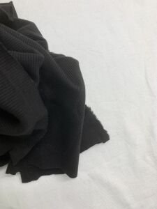 Siyah Kaşkorse (Ribana Fitilli) Kumaş, Parça 40x120 cm