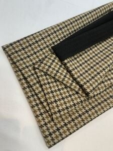 Klasik Kazayağı Desenli Takımlık Dış Giyim Kumaşı – Bej Kahve