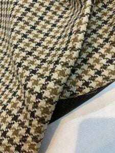 Klasik Kazayağı Desenli Takımlık Dış Giyim Kumaşı – Bej Kahve