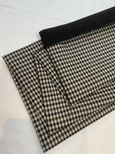 Mini Kare Desenli Klasik Takımlık Dış Giyim Kumaşı – Siyah Bej