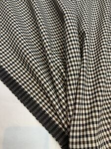 Mini Kare Desenli Klasik Takımlık Dış Giyim Kumaşı – Siyah Bej