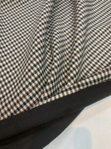 Mini Kare Desenli Klasik Takımlık Dış Giyim Kumaşı – Siyah Bej