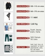 İnce Ribana Esnek Penye Kumaş Seti, Boyları 100-110 cm arası 11 adet