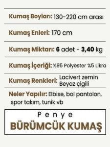 Çizgili Bürümcük Kumaş Penye - Boyları 130-220 cm arası 6 adet