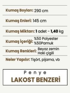 Çizgili Lakost Benzeri Kumaş Penye - Boyu 290 cm 1 adet