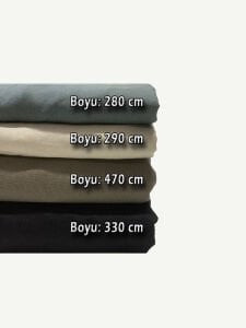 Kalın Ham Keten Kumaş Seti, Boyları 250-580 cm arası 4 adet
