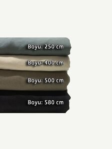 Kalın Ham Keten Kumaş Seti, Boyları 280-470 cm arası 4 adet
