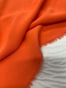 Turuncu Krep Kumaş Dökümlü