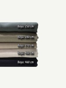 Kalın Ham Keten Kumaş Seti, Boyları 210-460 cm arası 5 adet