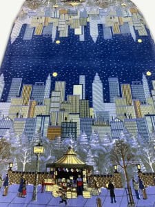 Gece Şehir Manzaralı Polar Kumaş – Yumuşak, Sıcacık, Desenli Kışlık Kumaş