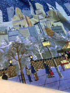 Gece Şehir Manzaralı Polar Kumaş – Yumuşak, Sıcacık, Desenli Kışlık Kumaş