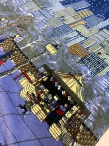 Gece Şehir Manzaralı Polar Kumaş – Yumuşak, Sıcacık, Desenli Kışlık Kumaş