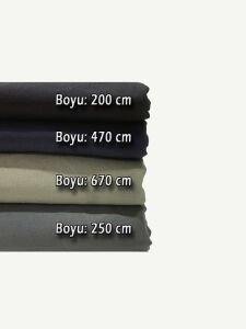 Kalın Ham Keten Kumaş Seti, Boyları 200-670 cm arası 4 adet