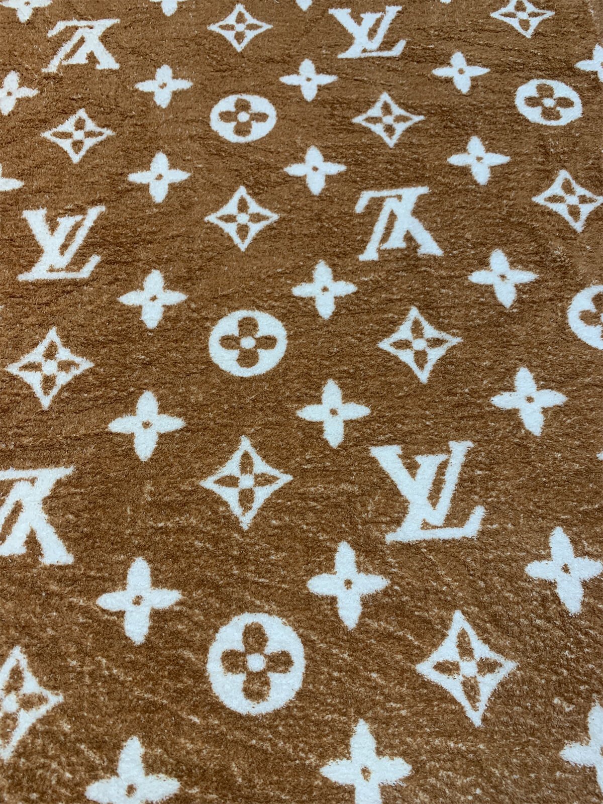 Tek Taraflı Welsoft Kumaş, Kahverengi Monogram Desenli