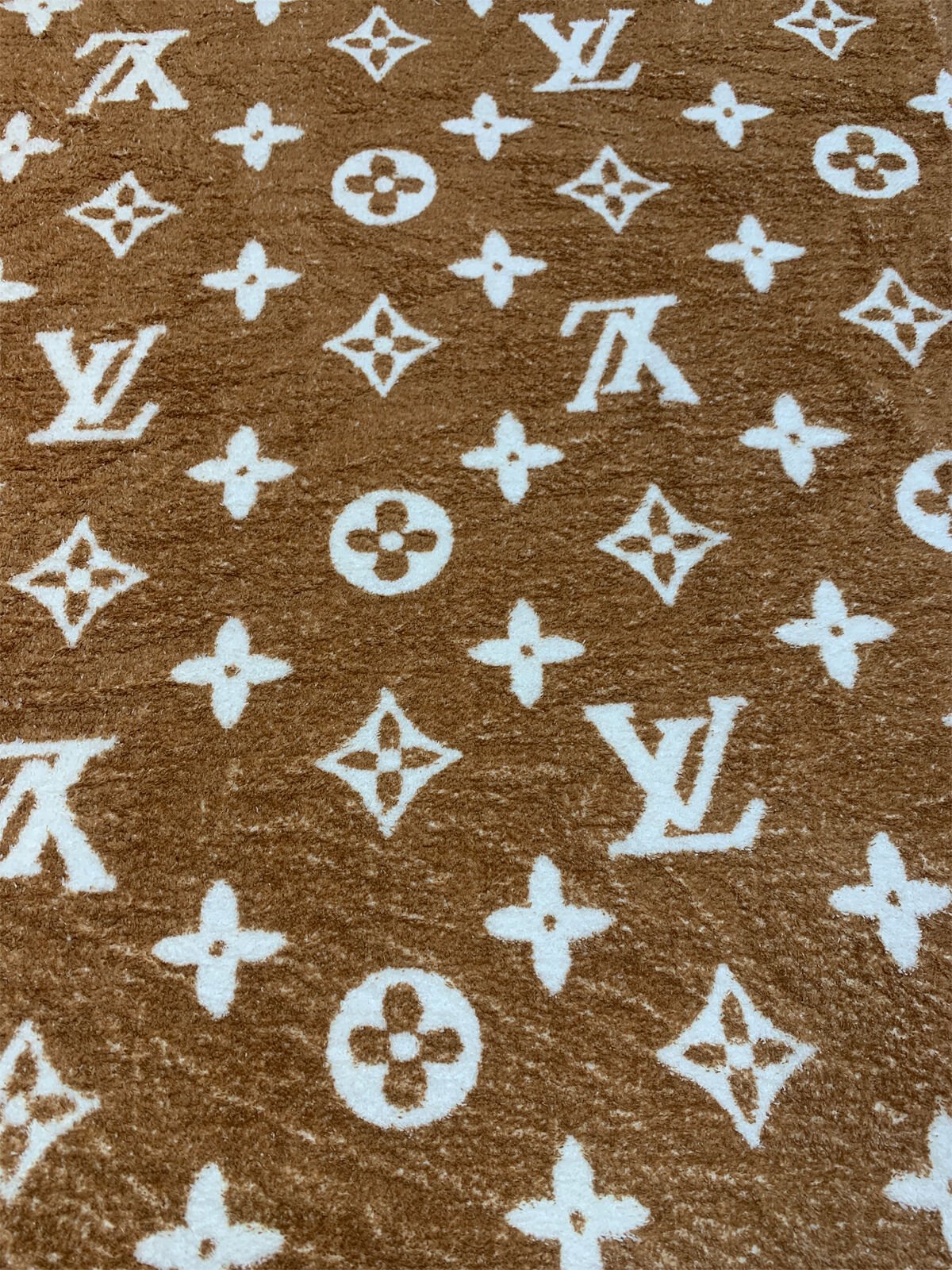 Tek Taraflı Welsoft Kumaş, Kahverengi Monogram Desenli