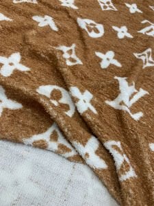 Tek Taraflı Welsoft Kumaş, Kahverengi Monogram Desenli