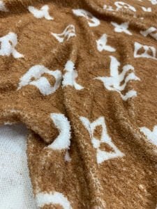 Tek Taraflı Welsoft Kumaş, Kahverengi Monogram Desenli