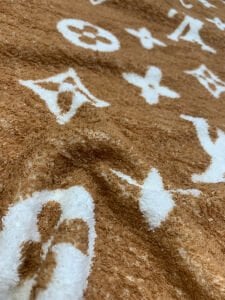 Tek Taraflı Welsoft Kumaş, Kahverengi Monogram Desenli