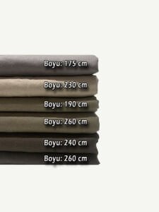 Kalın Ham Keten Kumaş Seti, Boyları 175-260 cm arası 6 adet