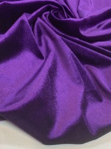 İpek Kadife Kumaş Likralı Dökümlü Elbiselik Mor