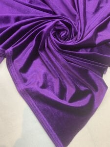 İpek Kadife Kumaş Likralı Dökümlü Elbiselik Mor