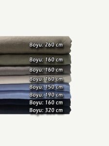 Kalın Ham Keten Kumaş Seti, Boyları 150-320 cm arası 8 adet
