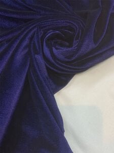 İpek Kadife Kumaş Likralı Dökümlü Elbiselik Lacivert