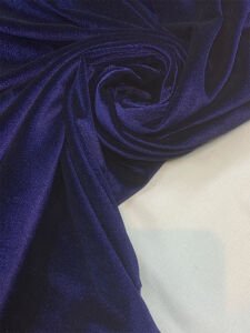 İpek Kadife Kumaş Likralı Dökümlü Elbiselik Lacivert