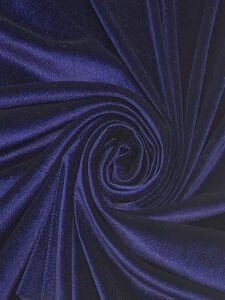 İpek Kadife Kumaş Likralı Dökümlü Elbiselik Lacivert