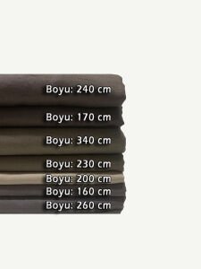 Kalın Ham Keten Kumaş Seti, Boyları 160-340 cm arası 7 adet