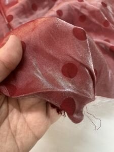Jakarlı Monaray Kumaş, Parça 220x150 cm Bordo Puanlı Desen