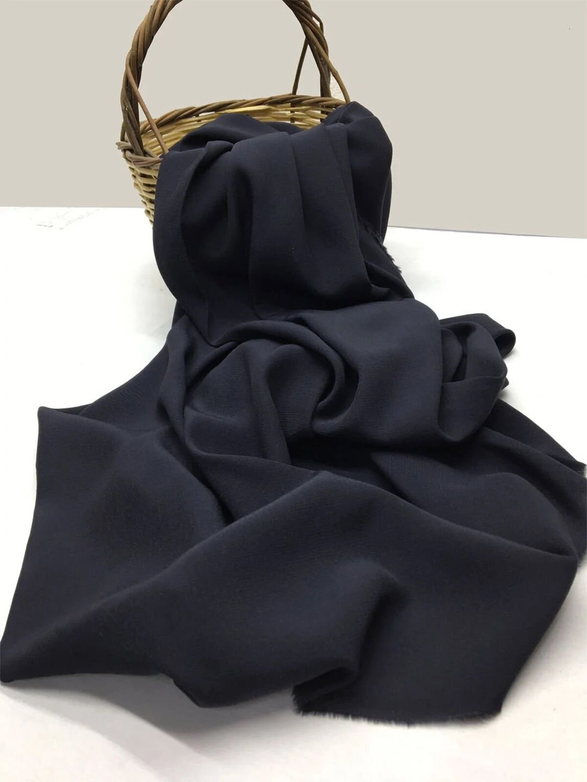 Lacivert Floş Viskon Kumaş