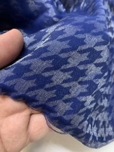 Jakarlı Monaray Kumaş, Parça 250x150 cm Saks Mavi Kazayağı