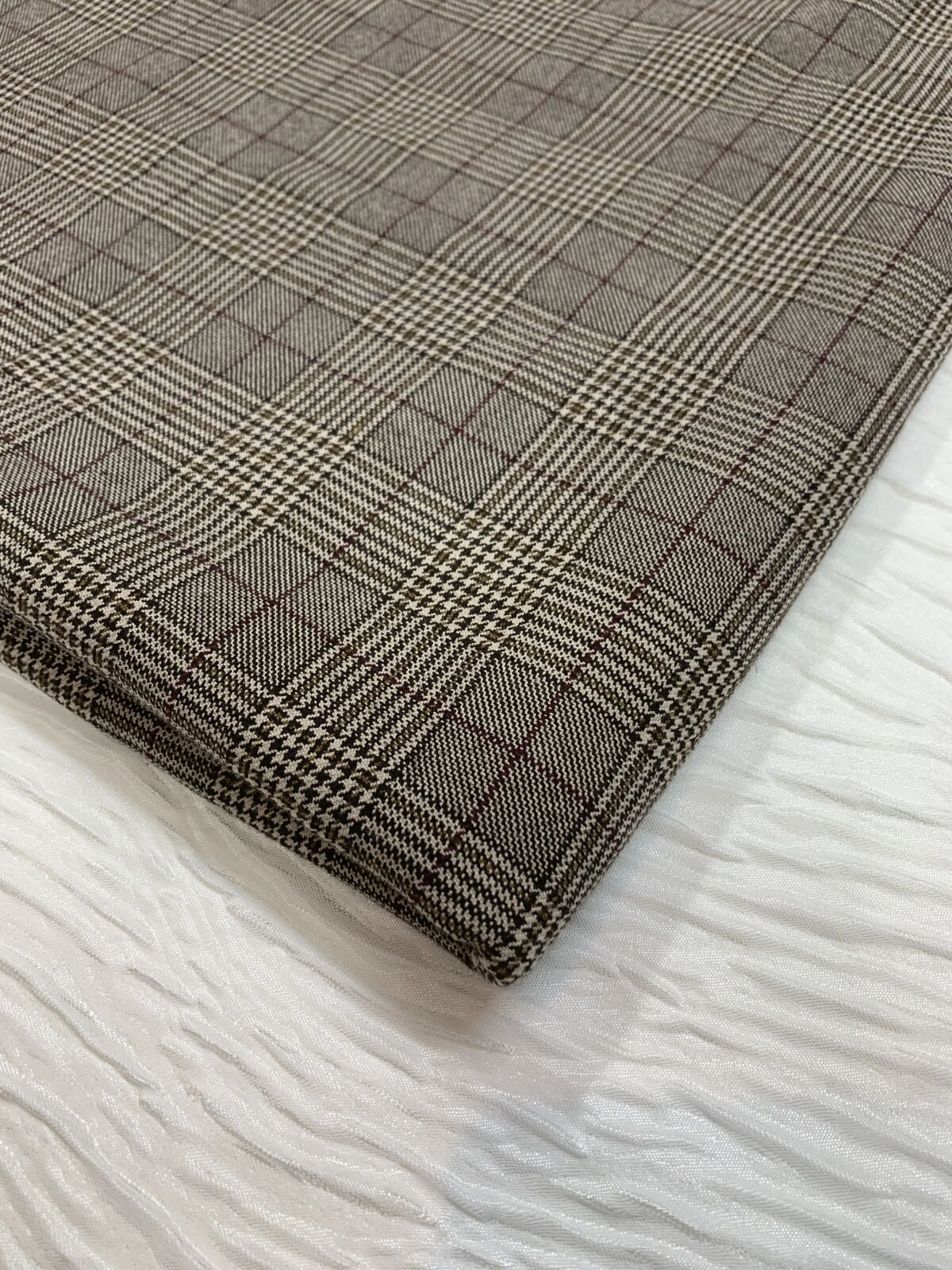 Dış Giyimlik Klasik Ekose Kumaş Kahverengi, Parça 200x140 cm